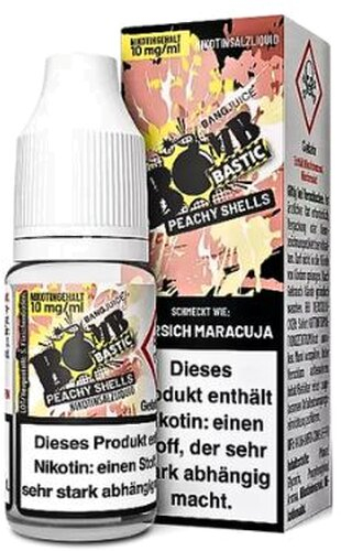 Bang Juice Bomb Bastic Peachy Shells Nikotinsalzliquid 10mg Bang Juice Bomb Bastic Peachy Shells Nikotinsalzliquid 10mg