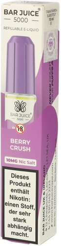 Bar Juice 5000 Nic Salt Liquid Berry Crush 10mg Bar Juice 5000 Nic Salt Liquid Berry Crush 10mg