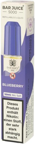 Bar Juice 5000 Nic Salt Liquid Blueberry 10mg Bar Juice 5000 Nic Salt Liquid Blueberry 10mg