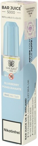 Bar Juice 5000 Nic Salt Liquid Blueberry Pomegranate 0mg Bar Juice 5000 Nic Salt Liquid Blueberry Pomegranate 0mg
