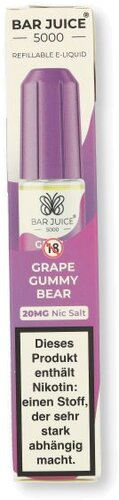 Bar Juice 5000 Nic Salt Liquid Grape Gummy Bear 20mg