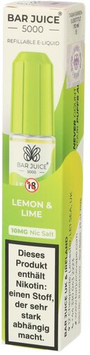 Bar Juice 5000 Nic Salt Liquid Lemon Lime 10mg Bar Juice 5000 Nic Salt Liquid Lemon Lime 10mg