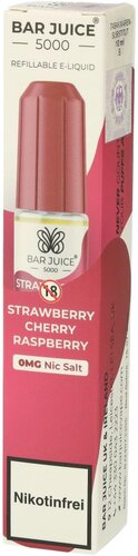 Bar Juice 5000 Nic Salt Liquid Strawberry Cherry Raspberry 0mg Bar Juice 5000 Nic Salt Liquid Strawberry Cherry Raspberry 0mg