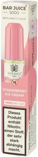 Bar Juice 5000 Nic Salt Liquid Strawberry Ice Cream 10mg
