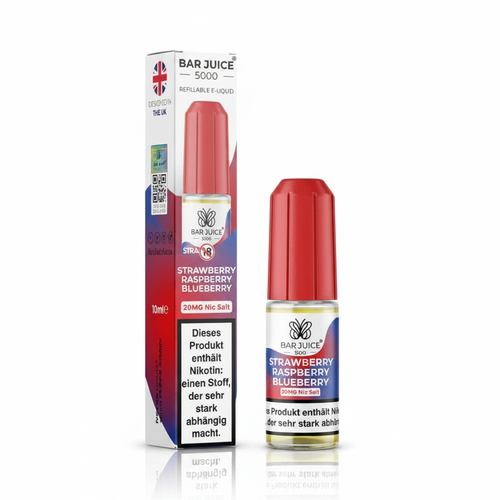 Bar Juice 5000 Nic Salt Liquid Strawberry Raspberry Blueberry 20mg
