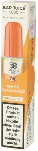Bar Juice 5000 Nic Salt Liquid White Peach Razz 10mg Bar Juice 5000 Nic Salt Liquid White Peach Razz 10mg