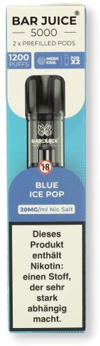 Bar Juice 5000 Prefilled Pods Blue Ice Pop 2x2ml 20mg/ml Bar Juice 5000 Prefilled Pods Blue Ice Pop 2x2ml 20mg/ml