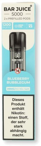 Bar Juice 5000 Prefilled Pods Blueberry Bubblegum 2x2ml 20mg/ml Bar Juice 5000 Prefilled Pods Blueberry Bubblegum 2x2ml 20mg/ml