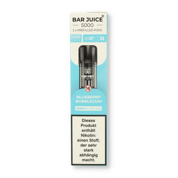 Bar Juice 5000 Prefilled Pods Blueberry Bubblegum 2x2ml 20mg/ml Bar Juice 5000 Prefilled Pods Blueberry Bubblegum 2x2ml 20mg/ml