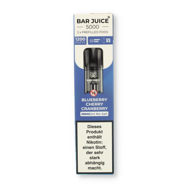 Bar Juice 5000 Prefilled Pods Blueberry Cherry Cranberry 2x2ml 20mg/ml Bar Juice 5000 Prefilled Pods Blueberry Cherry Cranberry 2x2ml 20mg/ml