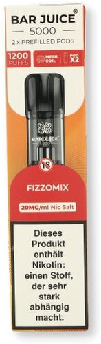 Bar Juice 5000 Prefilled Pods Fizzomix 2x2ml 20mg/ml Bar Juice 5000 Prefilled Pods Fizzomix 2x2ml 20mg/ml