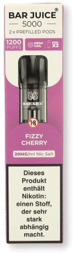 Bar Juice 5000 Prefilled Pods Fizzy Cherry 2x2ml 20mg/ml Bar Juice 5000 Prefilled Pods Fizzy Cherry 2x2ml 20mg/ml
