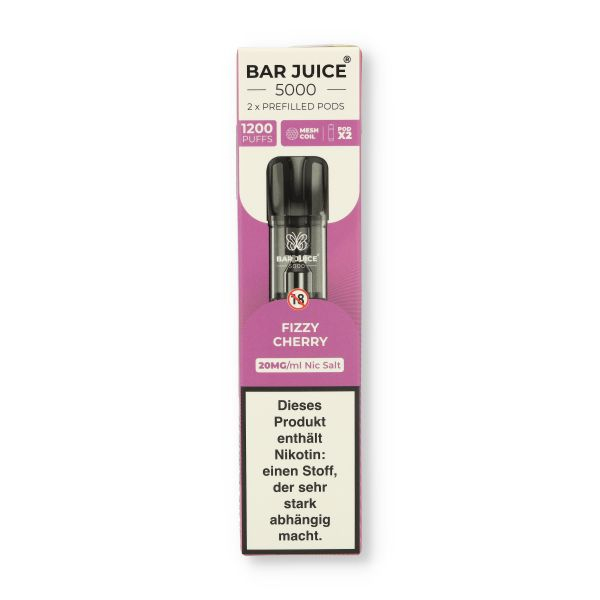 Bar Juice 5000 Prefilled Pods Fizzy Cherry 2x2ml 20mg/ml Bar Juice 5000 Prefilled Pods Fizzy Cherry 2x2ml 20mg/ml