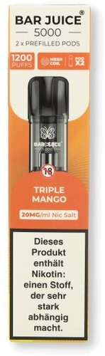 Bar Juice 5000 Prefilled Pods Triple Mango 2x2ml 20mg/ml Bar Juice 5000 Prefilled Pods Triple Mango 2x2ml 20mg/ml