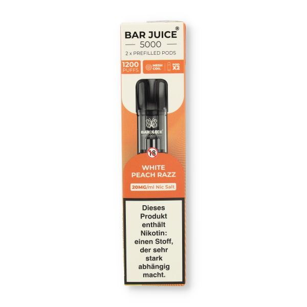 Bar Juice 5000 Prefilled Pods White Peach Razz 2x2ml 20mg/ml Bar Juice 5000 Prefilled Pods White Peach Razz 2x2ml 20mg/ml
