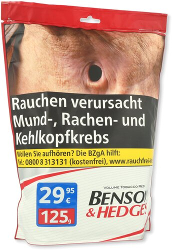 Benson & Hedges Rot Volumentabak 125g Beutel Benson & Hedges Rot Volumentabak 125g Beutel