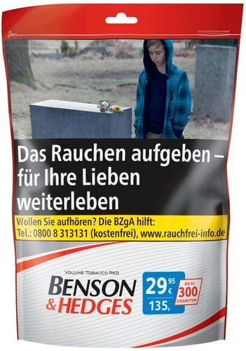 Benson & Hedges Rot Volumentabak 135g Beutel