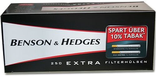 Benson & Hedges Zigarettenhülsen Extra 250 Stück Benson & Hedges Zigarettenhülsen Extra 250 Stück