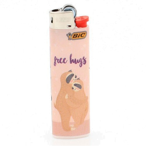 BIC Feuerzeug Slim Faultier Free Hugs 4v8