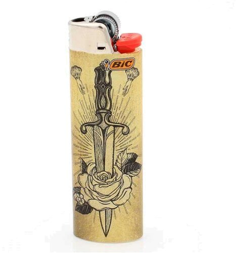 BIC Feuerzeug Tatto Sword and Rose 2v8