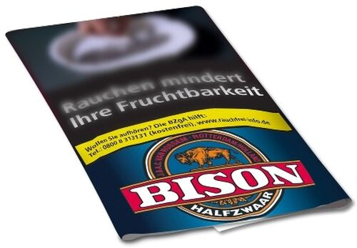Bison Tabak Halfzware 30g Päckchen Feinschnitt Bison Tabak Halfzware 30g Päckchen Feinschnitt