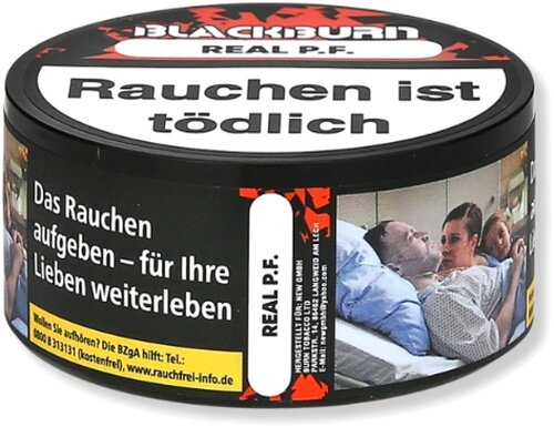 BLACKBURN REAL P.F. Wasserpfeifentabak 25g BLACKBURN REAL P.F. Wasserpfeifentabak 25g