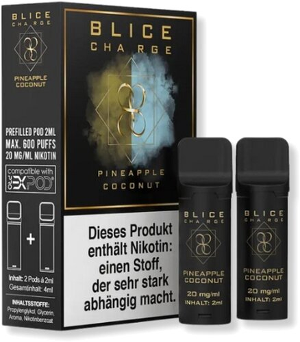 Blice Charge Pineapple Coconut Prefilled Pods 2x2ml 20mg Blice Charge Pineapple Coconut Prefilled Pods 2x2ml 20mg