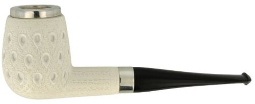 Block Meerschaum Pfeife Billard Silberring