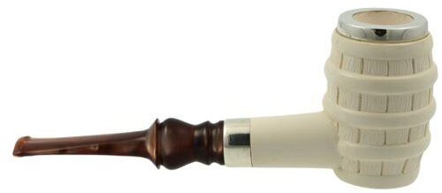 Block Meerschaum Pfeife Fass Silberring
