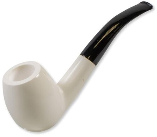 Block Meerschaumpfeife Bent weiß Large im Etui