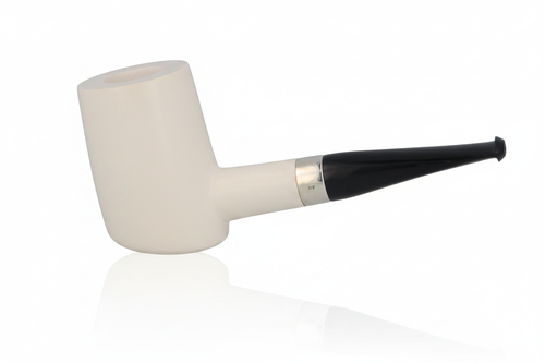 Block Meerschaumpfeife Poker weiß Large im Etui - B-Ware