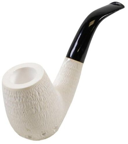 Block Meerschaumpfeife weiß Large Rustic im Etui