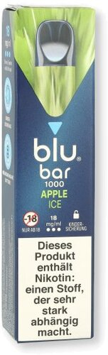 Blu Bar 1000 Einweg E-Zigarette Apple Ice 18mg Blu Bar 1000 Einweg E-Zigarette Apple Ice 18mg