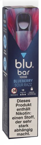 Blu Bar 1000 Einweg E-Zigarette Blueberry Sour Razz 18mg