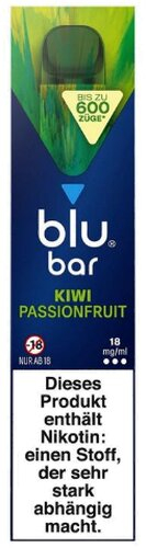 Blu Bar Einweg E-Shisha Kiwi Passionfruit 18mg Blu Bar Einweg E-Shisha Kiwi Passionfruit 18mg