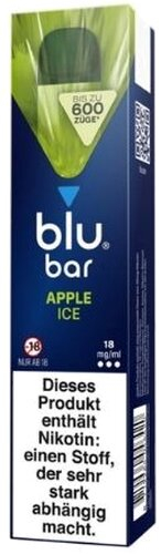 Blu Bar Einweg E-Zigarette Apple Ice 18mg Blu Bar Einweg E-Zigarette Apple Ice 18mg