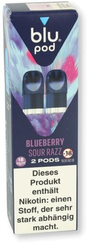 Blu Bar Pod Blueberry Sour Razz 2x2ml 18mg/ml Blu Bar Pod Blueberry Sour Razz 2x2ml 18mg/ml