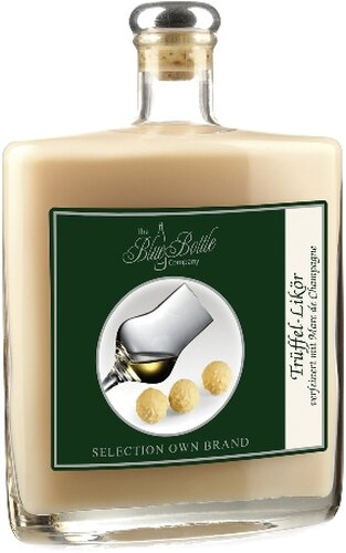 Blue Bottle Likör Trüffel mit Marc de Champagne 18% Vol. Blue Bottle Likör Trüffel mit Marc de Champagne 18% Vol.
