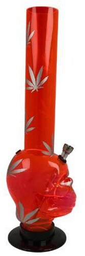 Bong Acrylic Skull / Leaf Orange Nr. 2 Bong Acrylic Skull / Leaf Orange Nr. 2