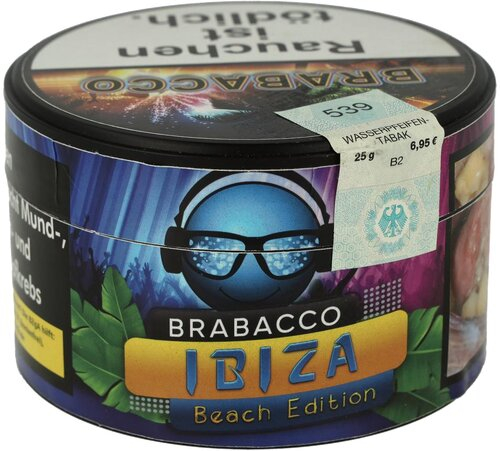 Brabacco Name Ibiza Wasserpfeifentabak 25g Brabacco Name Ibiza Wasserpfeifentabak 25g