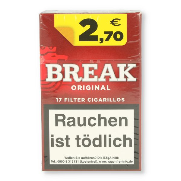 Einzelpackung Break Original Filterzigarillos Rot Full Flavour 17er