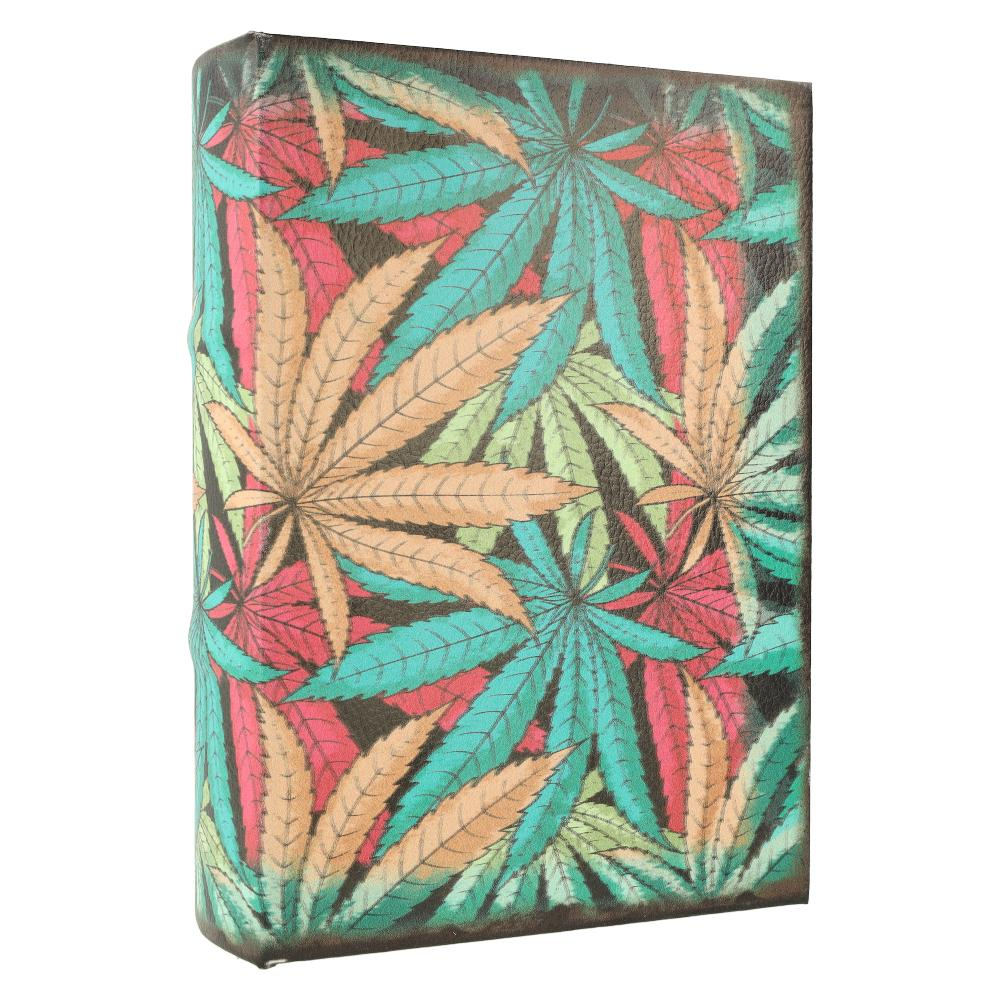 Buchversteck/Stash Book Holzbox Canna Leaves Buchversteck/Stash Book Holzbox Canna Leaves