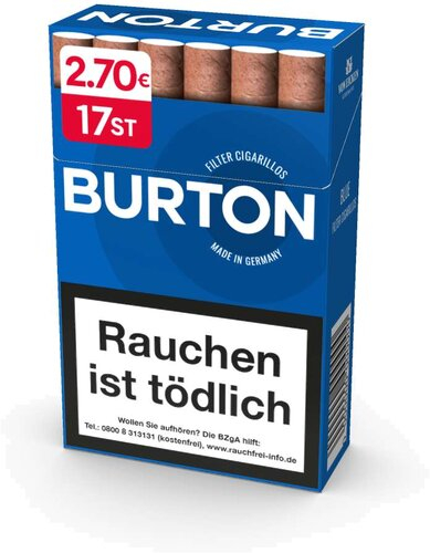 Burton Blau Filterzigarillos mit Naturdeckblatt 17er (ehemals weiß)