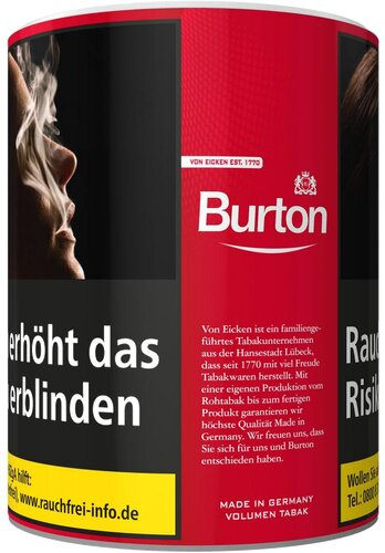 Burton Tabak Rot XXL 90g Dose Volumentabak
