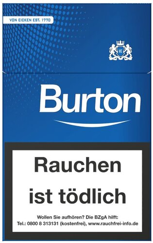 Burton Blau (Weiß) Filterzigarillos mit Naturdeckblatt 17er