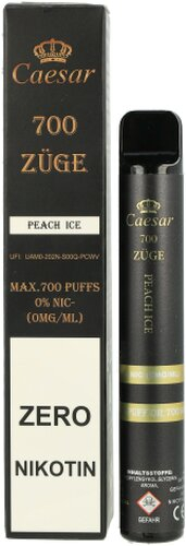 Caesar Peach Ice Einweg E-Zigarette 0mg Caesar Peach Ice Einweg E-Zigarette 0mg