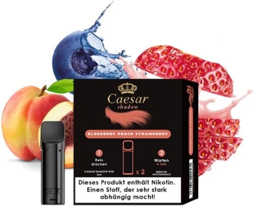 Caesar Shadow Pods Blueberry Peach Strawberry 2x2ml 20mg