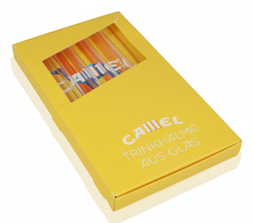 Camel Trinkhalme aus Glas 4 Stk.