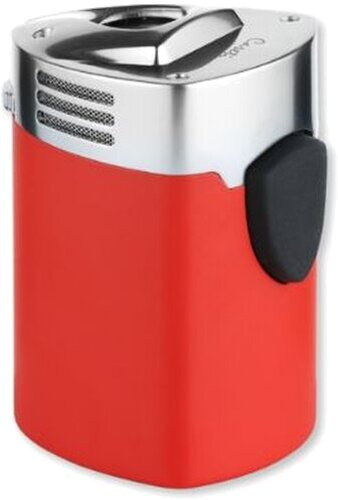 Caseti Tischfeuerzeug 3er Jetflame Rot Matt/Chrom