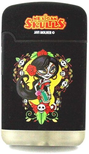 Mexican Skulls Easy Torch 8 Jet Feuerzeug Catrinas Schwarz 2
